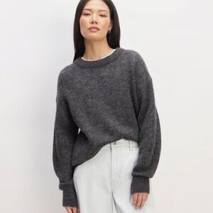 Everlane Alpaca Cocoon Crew in Dark Charcoal